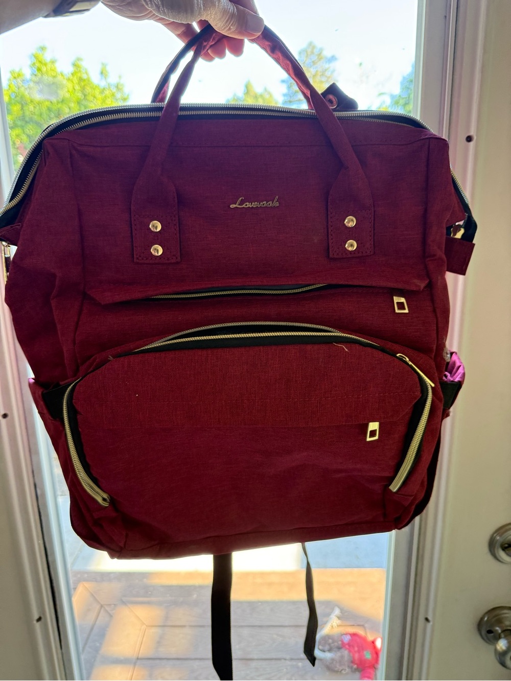 Burgundy Women’s Backpack Tote - Versatile Carryall